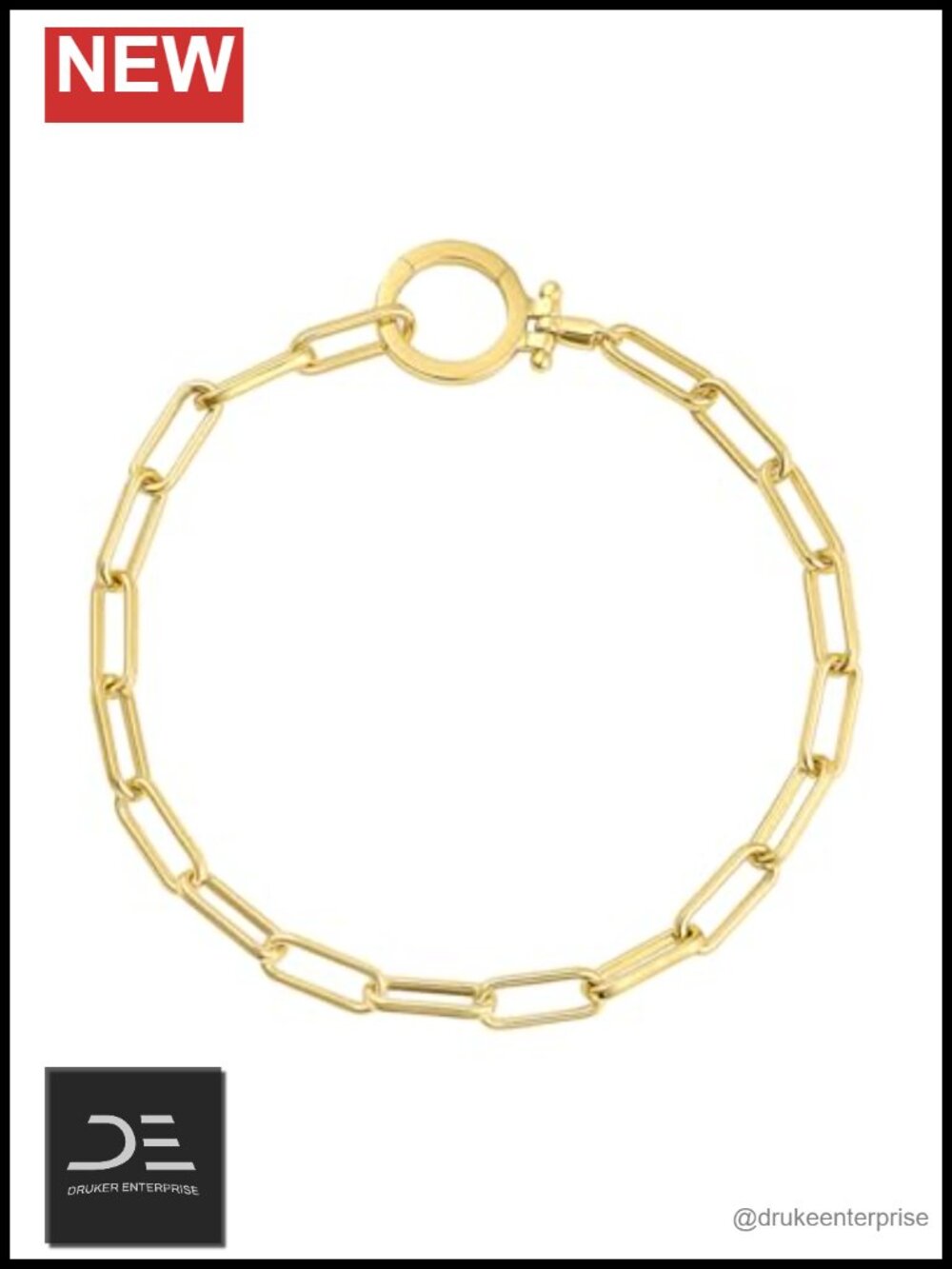 18K Gold Plated Paperclip Chain Bracelet, Dainty Layering Jewelry